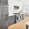 a kitchen with stainless steel appliances